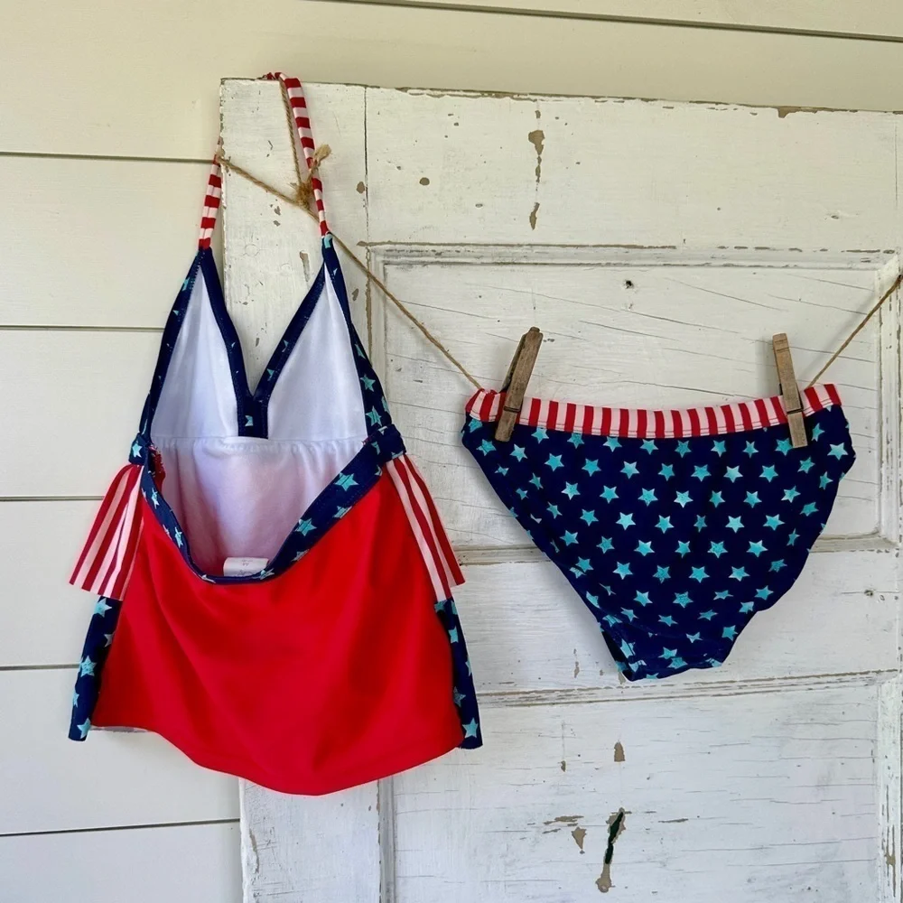 OP & CHILDRENS PLACE, SET OF 2, GIRLS SWIMSUITS. SIZE M(7/8)